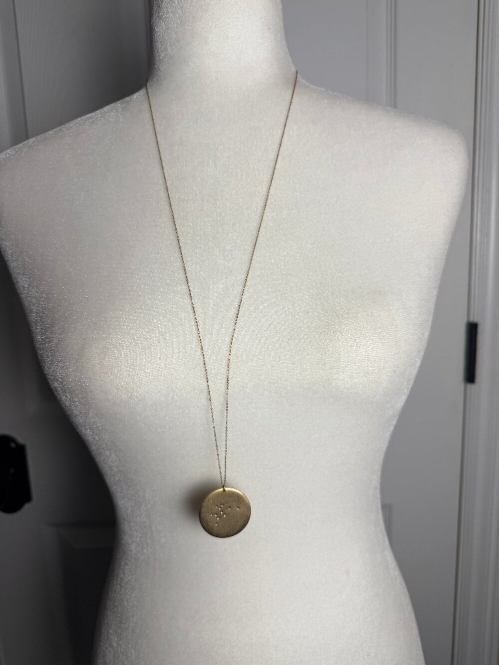 Set & Stone Constellation Aquarius Gold Tone Pendant Necklace
